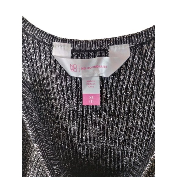 No Boundaries Sparkling Silver Chain Strap Tank Top Womens Size XS 1 - Picture 4 of 6